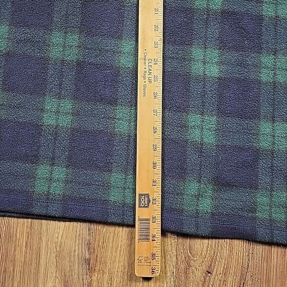 Vintage Walt Disney World Tigger Fleece Adult XL Blue Green Plaid Button Snap - Picture 6 of 8